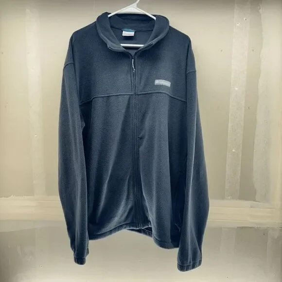 Columbia Soft Fleece Jacket Full Zip Blue Men's Size XXL Very Good Condition - Picture 1 of 5